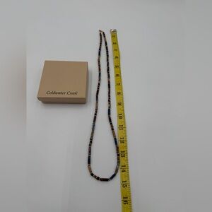 NIB Coldwater Creek Multi Square Stone Necklace 30”